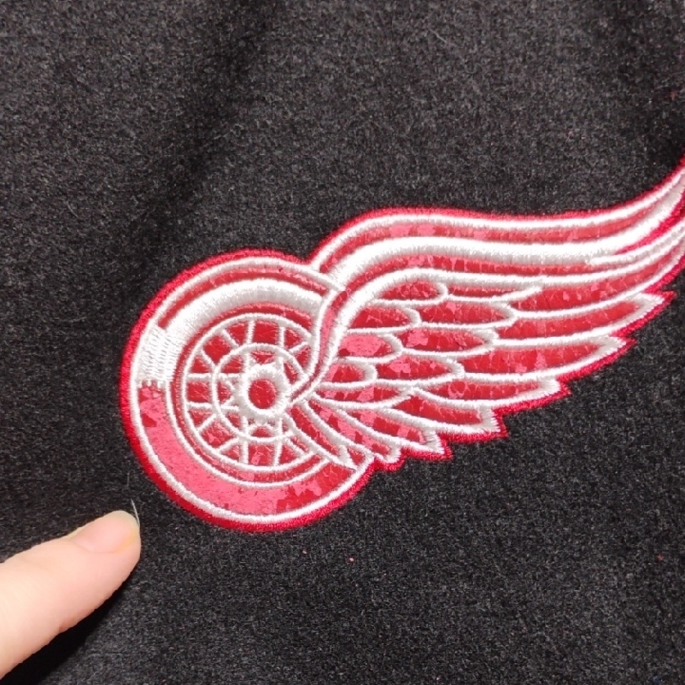 NHL Detroit Red Wings Kids Wool/Leather Reversible Jacket Sz.13/14 (BX10) - Picture 3 of 10
